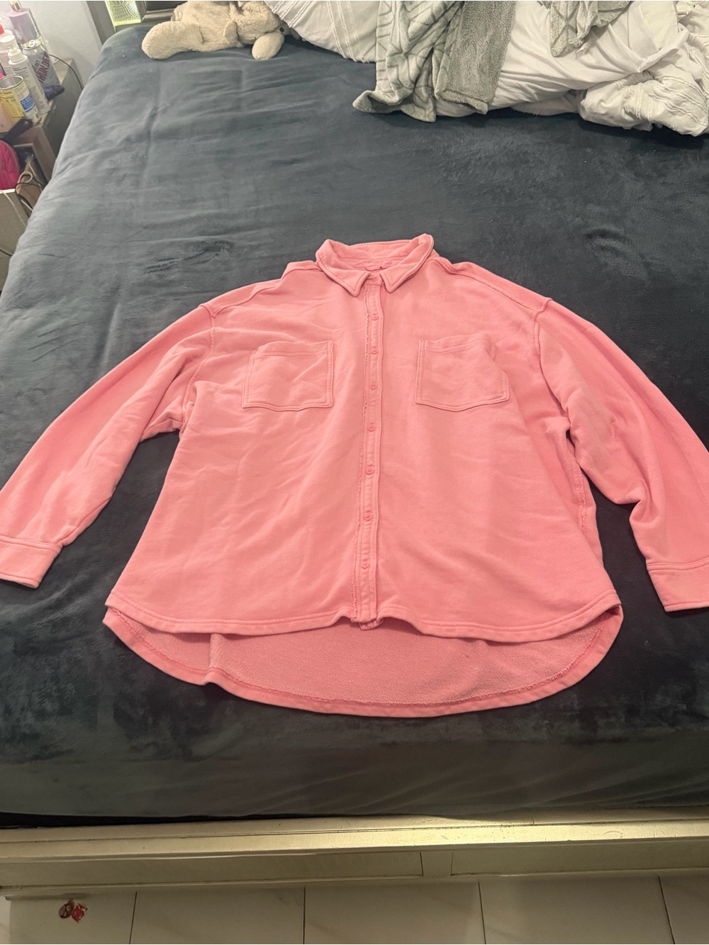 aerie Pink Button-Down Long Sleeve Shirt